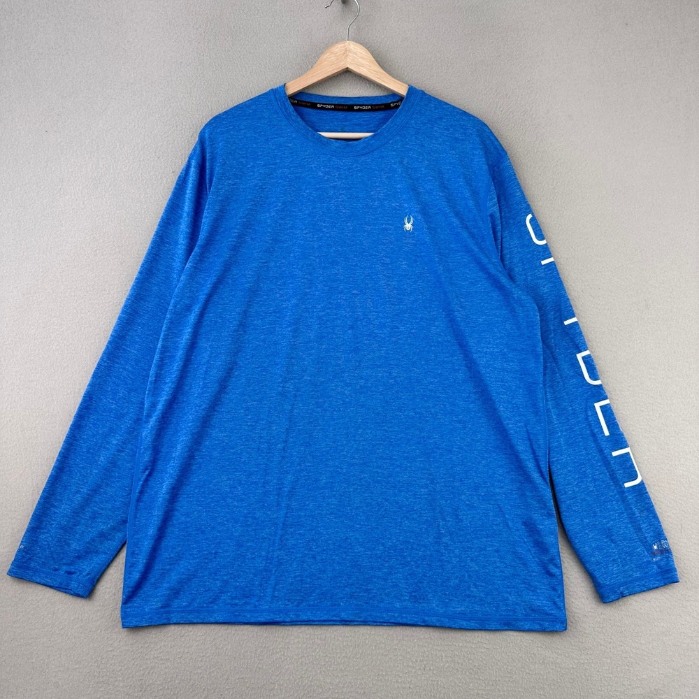 Spider Sun Shirt Mens L Blue‎ Long Sleeve Dri Weave Crewneck
